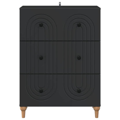 Drawer Cabinet Black 66 x 34.5 x 90 cm Engineered Wood