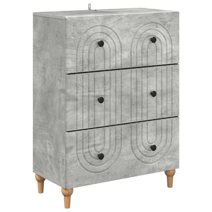 Drawer Cabinet Concrete Grey 66 x 34.5 x 90 cm Engineered Wood