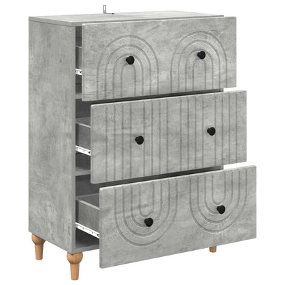 Drawer Cabinet Concrete Grey 66 x 34.5 x 90 cm Engineered Wood