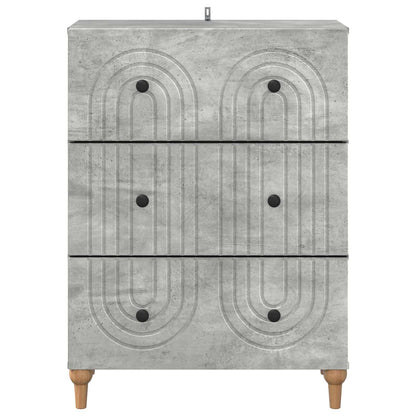 Drawer Cabinet Concrete Grey 66 x 34.5 x 90 cm Engineered Wood