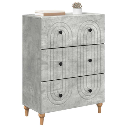 Drawer Cabinet Concrete Grey 66 x 34.5 x 90 cm Engineered Wood