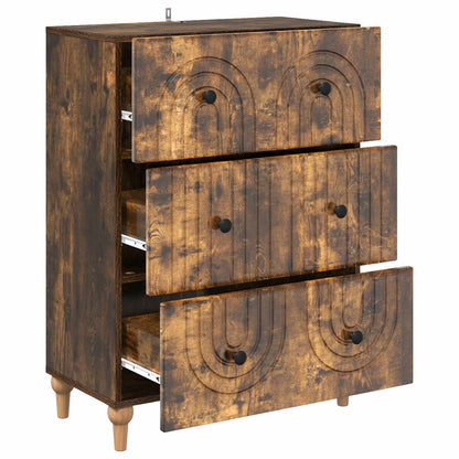 Drawer Cabinet Smoked Oak 66 x 34.5 x 90 cm Engineered Wood