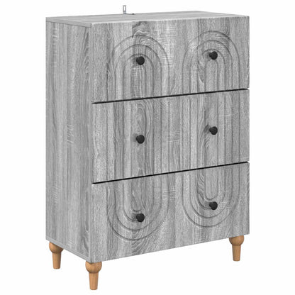 Drawer Cabinet Grey Sonoma 66 x 34.5 x 90 cm Engineered Wood