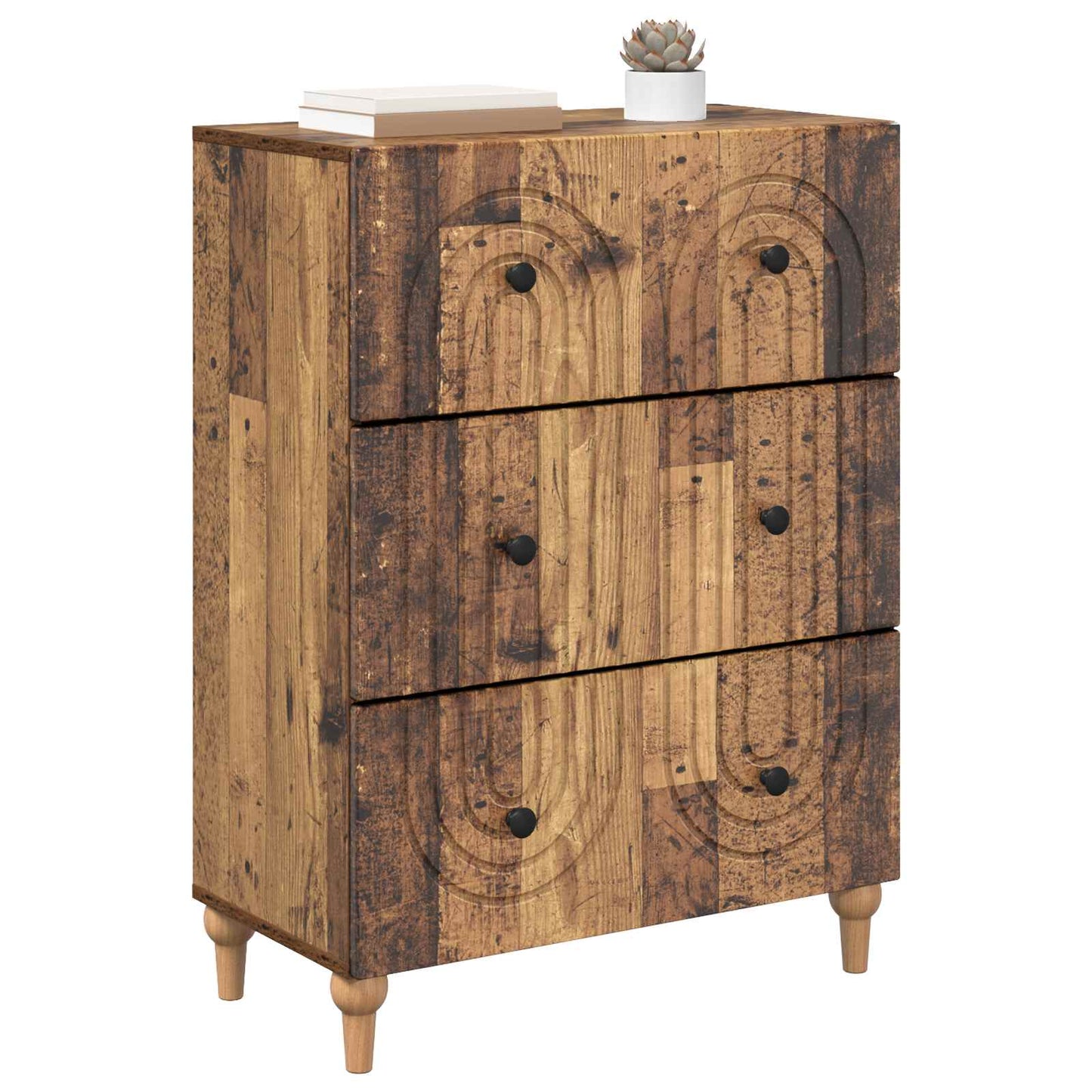 Drawer Cabinet Old Wood 66 x 34.5 x 90 cm Engineered Wood