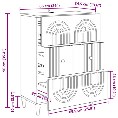 Drawer Cabinet Old Wood 66 x 34.5 x 90 cm Engineered Wood