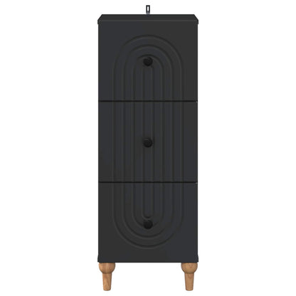 Drawer Cabinet Black 33 x 34.5 x 90 cm Engineered Wood