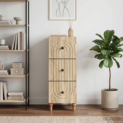 Drawer Cabinet Sonoma Oak 33 x 34.5 x 90 cm Engineered Wood