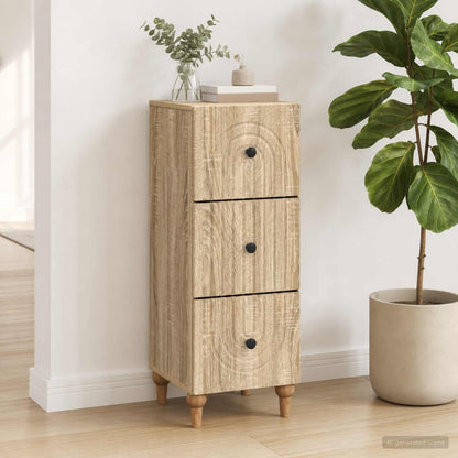 Drawer Cabinet Sonoma Oak 33 x 34.5 x 90 cm Engineered Wood
