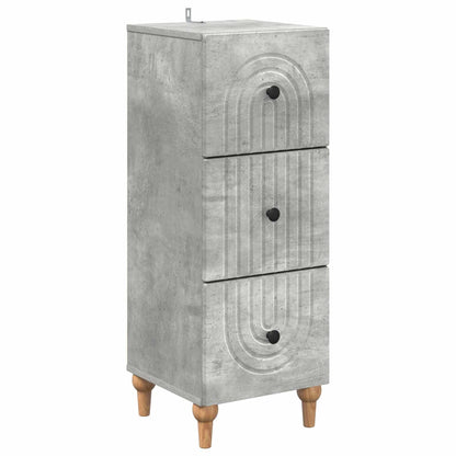 Drawer Cabinet Concrete Grey 33 x 34.5 x 90 cm Engineered Wood