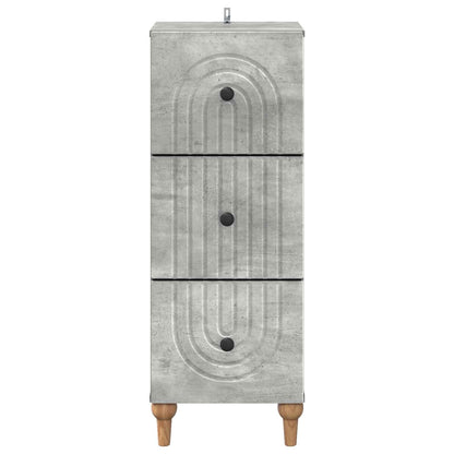 Drawer Cabinet Concrete Grey 33 x 34.5 x 90 cm Engineered Wood