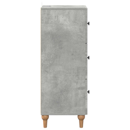 Drawer Cabinet Concrete Grey 33 x 34.5 x 90 cm Engineered Wood