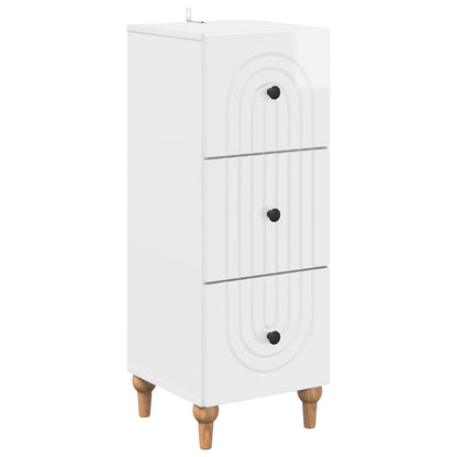 Drawer Cabinet High Gloss White 33 x 34.5 x 90 cm