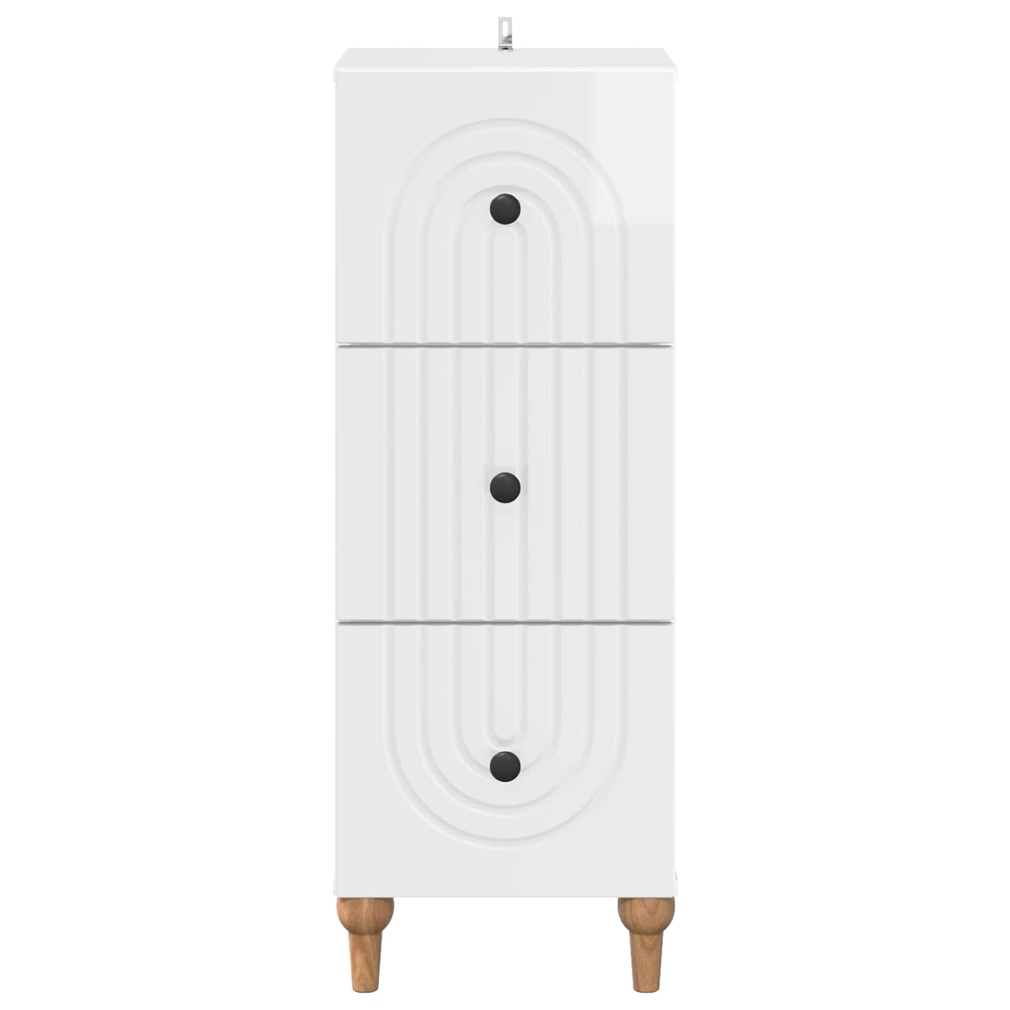 Drawer Cabinet High Gloss White 33 x 34.5 x 90 cm
