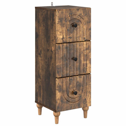 Drawer Cabinet Smoked Oak 33 x 34.5 x 90 cm Engineered Wood