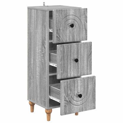 Drawer Cabinet Grey Sonoma 33 x 34.5 x 90 cm Engineered Wood