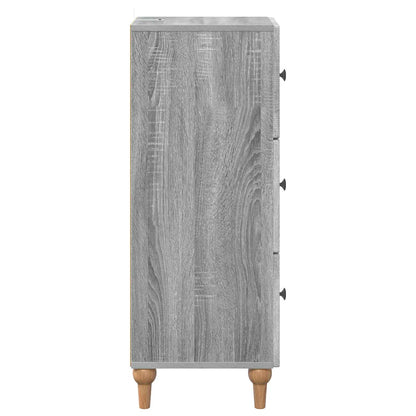 Drawer Cabinet Grey Sonoma 33 x 34.5 x 90 cm Engineered Wood