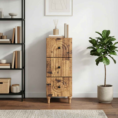 Drawer Cabinet Old Wood 33 x 34.5 x 90 cm Engineered Wood