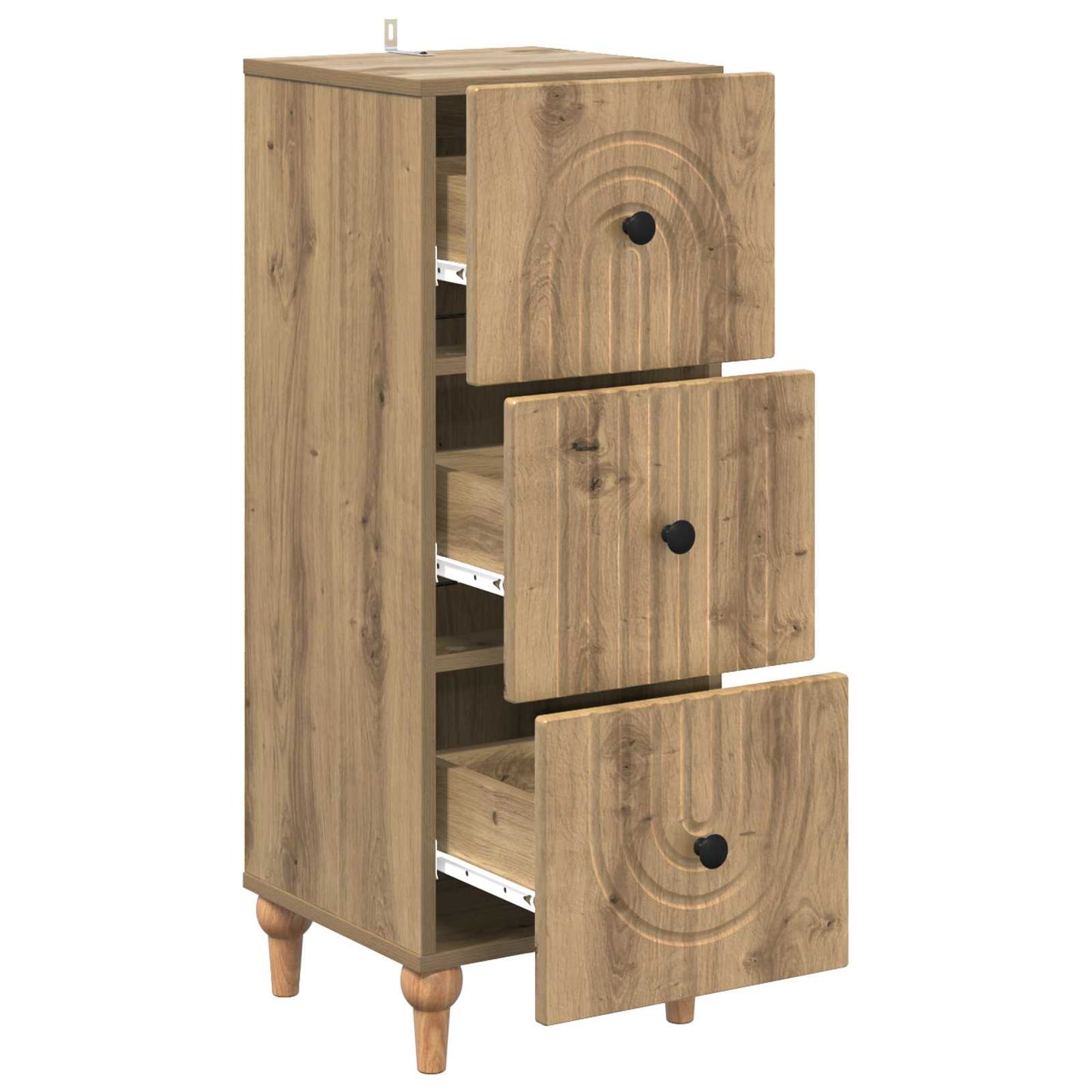 Drawer Cabinet 33 x 34.5 x 90 cm Engineered Wood Artisan Oak