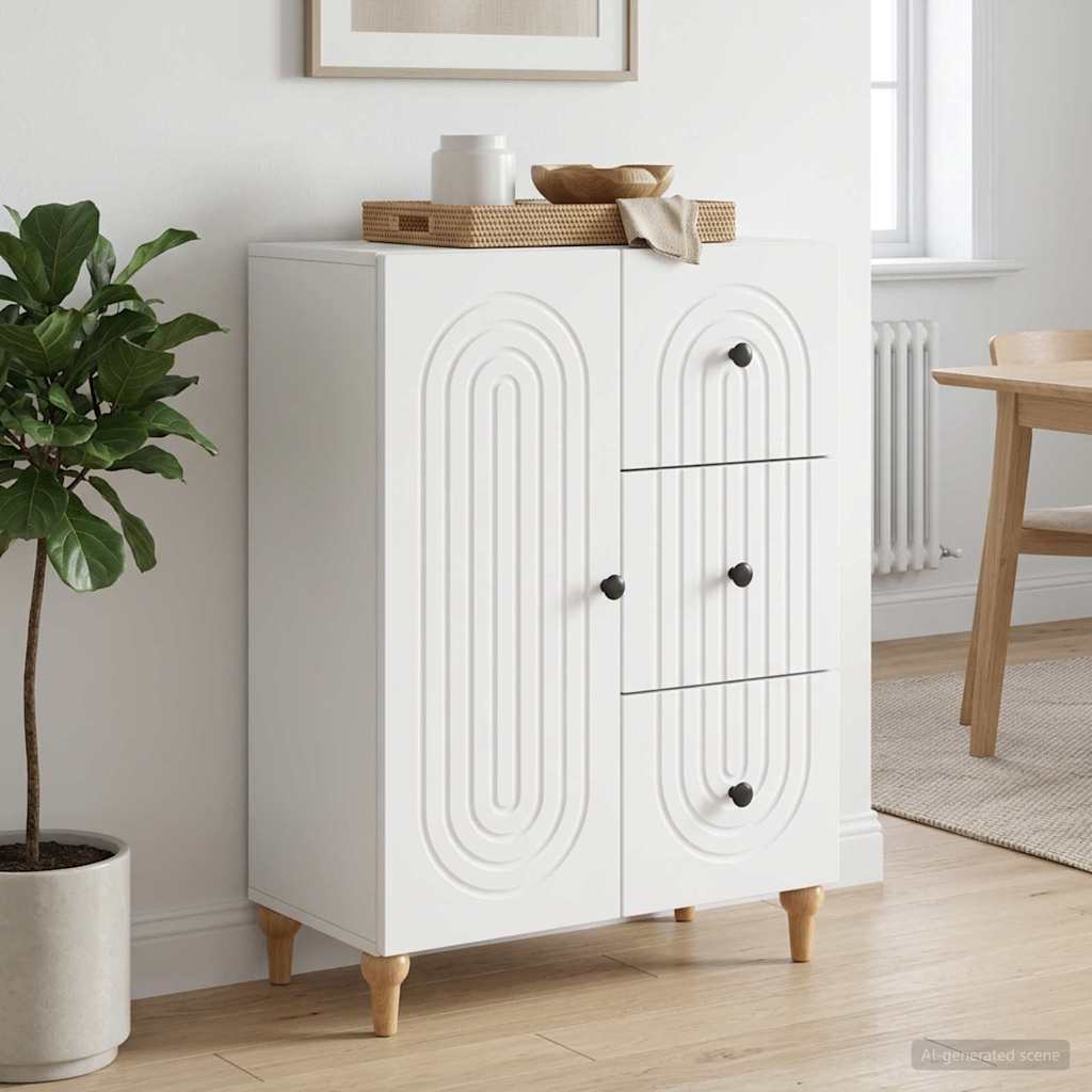 Sideboard with Drawer White 66 x 34.5 x 90 cm Engineered Wood