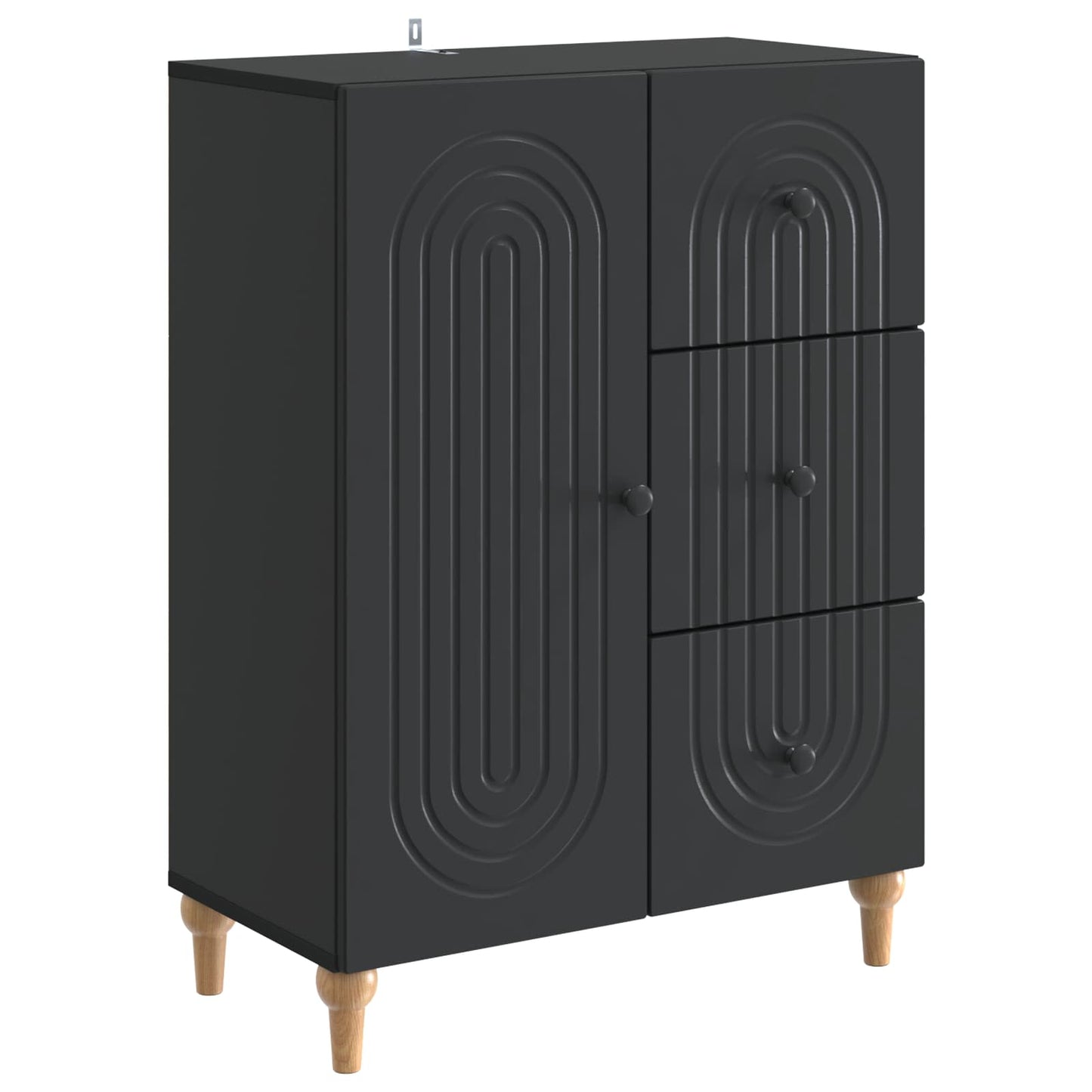 Sideboard with Drawer Black 66 x 34.5 x 90 cm Engineered Wood