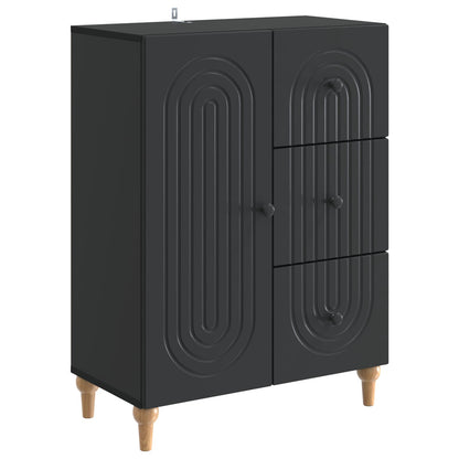 Sideboard with Drawer Black 66 x 34.5 x 90 cm Engineered Wood