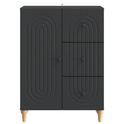 Sideboard with Drawer Black 66 x 34.5 x 90 cm Engineered Wood