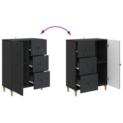 Sideboard with Drawer Black 66 x 34.5 x 90 cm Engineered Wood