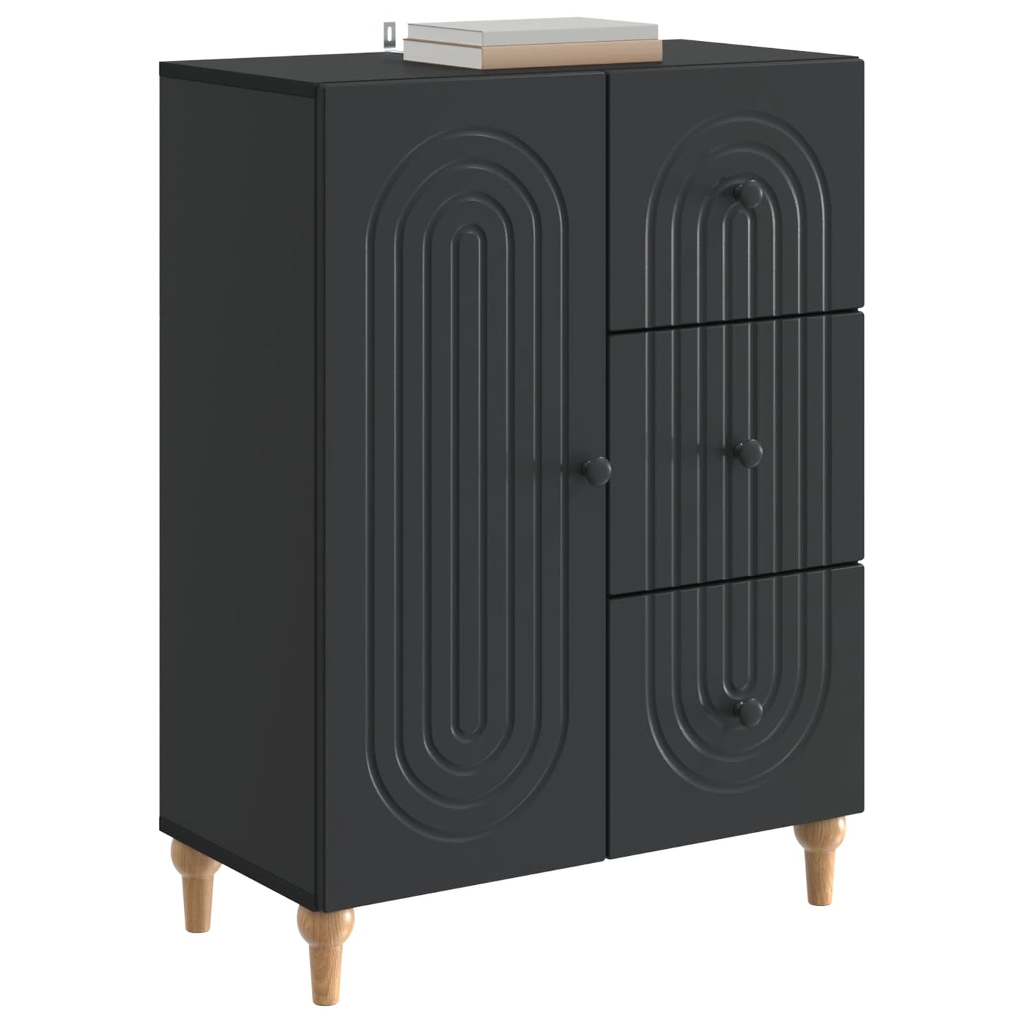 Sideboard with Drawer Black 66 x 34.5 x 90 cm Engineered Wood