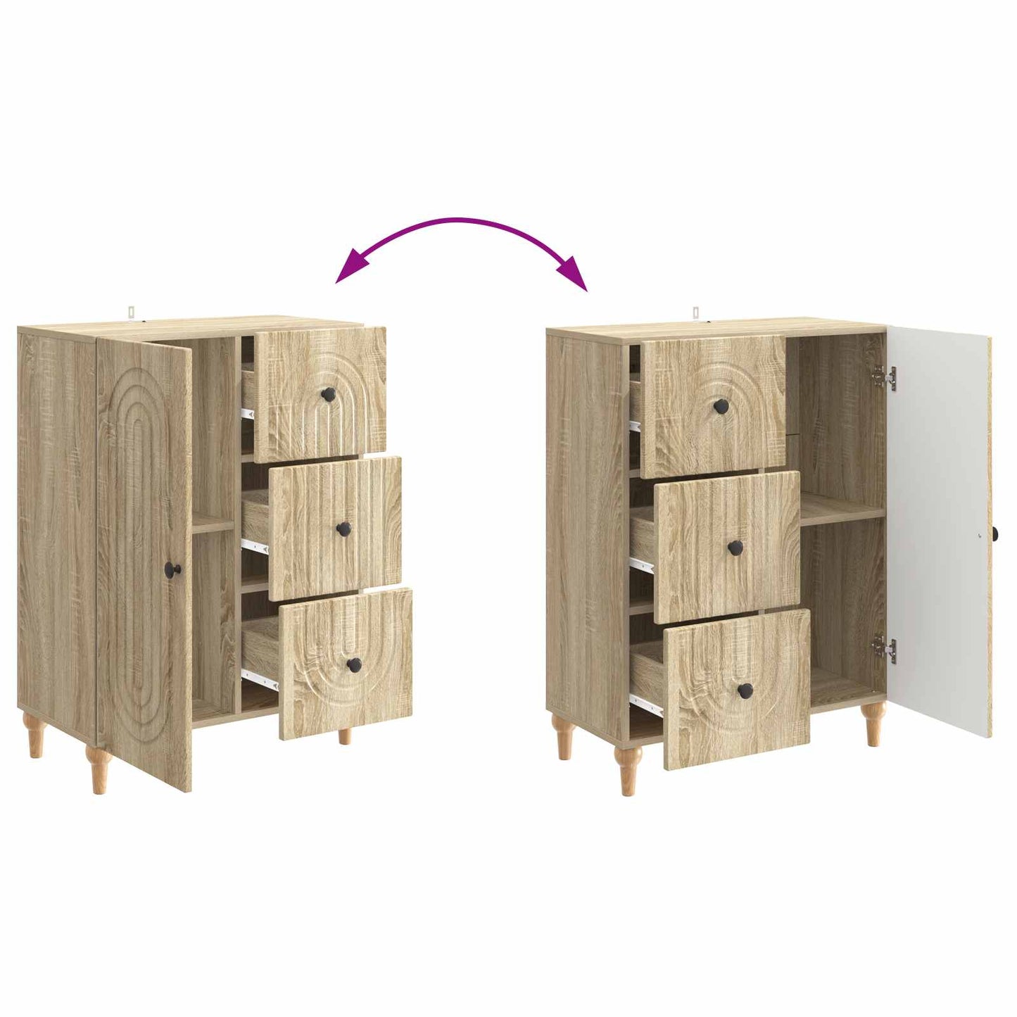 Sideboard Sonoma Oak 66 x 34.5 x 90 cm Engineered Wood