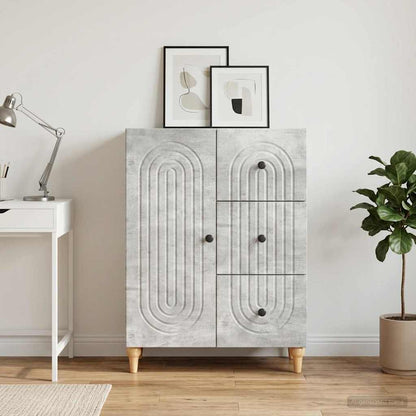 Sideboard Concrete Grey 66 x 34.5 x 90 cm Engineered Wood