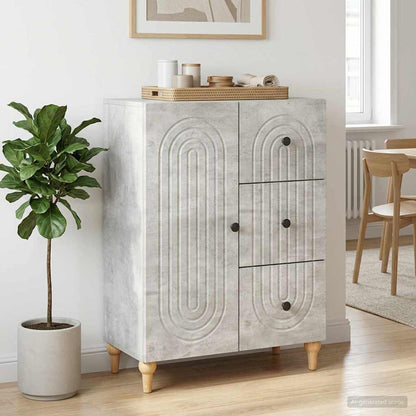Sideboard Concrete Grey 66 x 34.5 x 90 cm Engineered Wood
