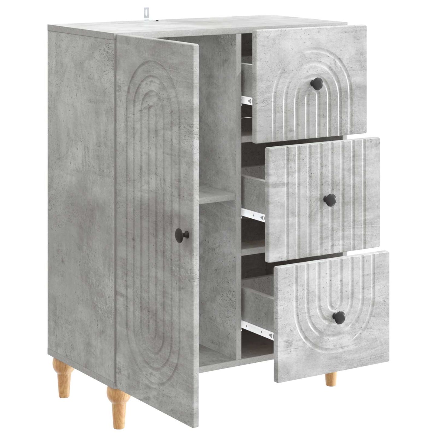 Sideboard Concrete Grey 66 x 34.5 x 90 cm Engineered Wood