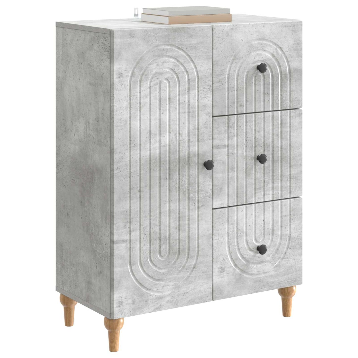 Sideboard Concrete Grey 66 x 34.5 x 90 cm Engineered Wood