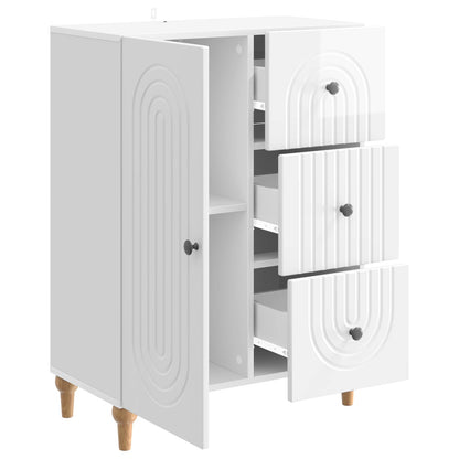 Sideboard High Gloss White 66 x 34.5 x 90 cm Engineered Wood