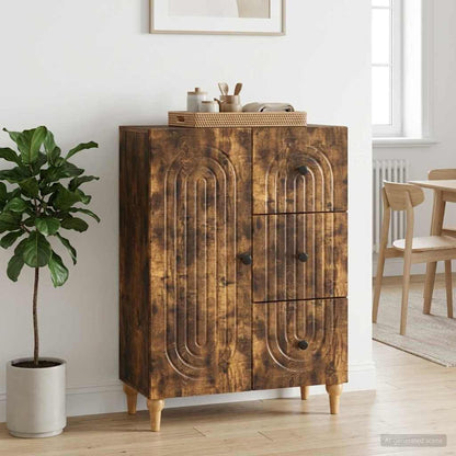 Sideboard Smoked Oak 66 x 34.5 x 90 cm Engineered Wood