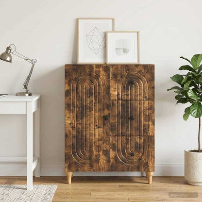 Sideboard Smoked Oak 66 x 34.5 x 90 cm Engineered Wood