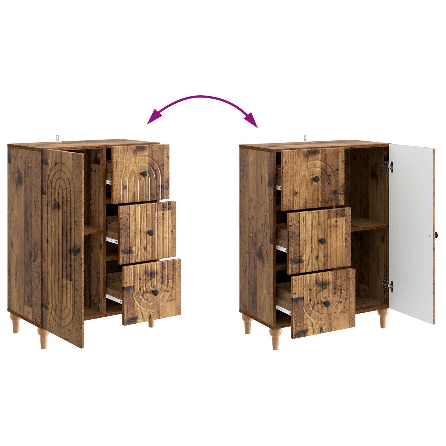 Sideboard Old Wood 66 x 34.5 x 90 cm Engineered Wood