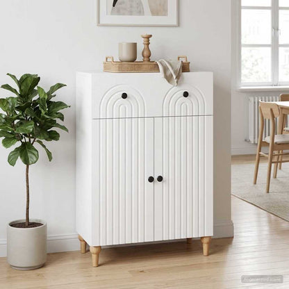 Sideboard with Drawer White 66 x 34.5 x 90 cm Engineered Wood