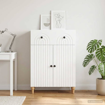 Sideboard with Drawer White 66 x 34.5 x 90 cm Engineered Wood
