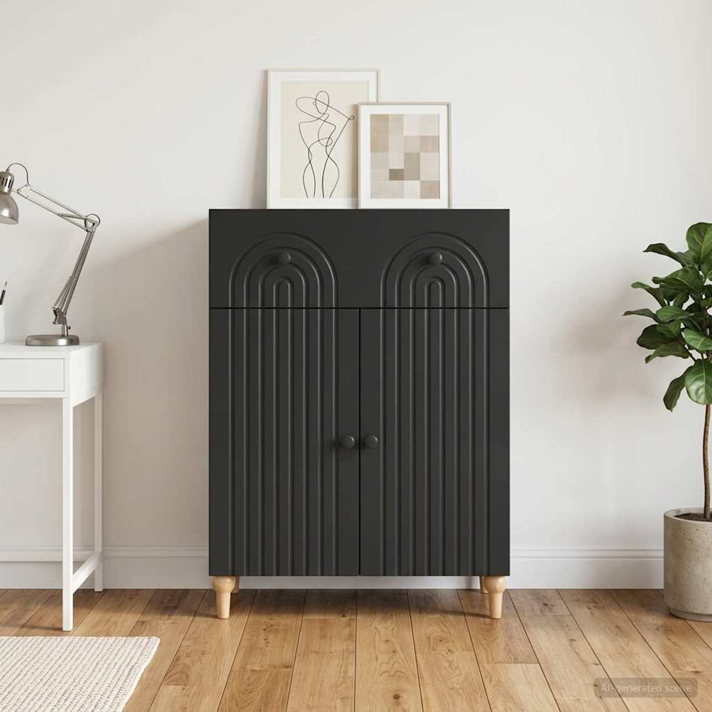 Sideboard Black 66 x 34.5 x 90 cm Engineered Wood