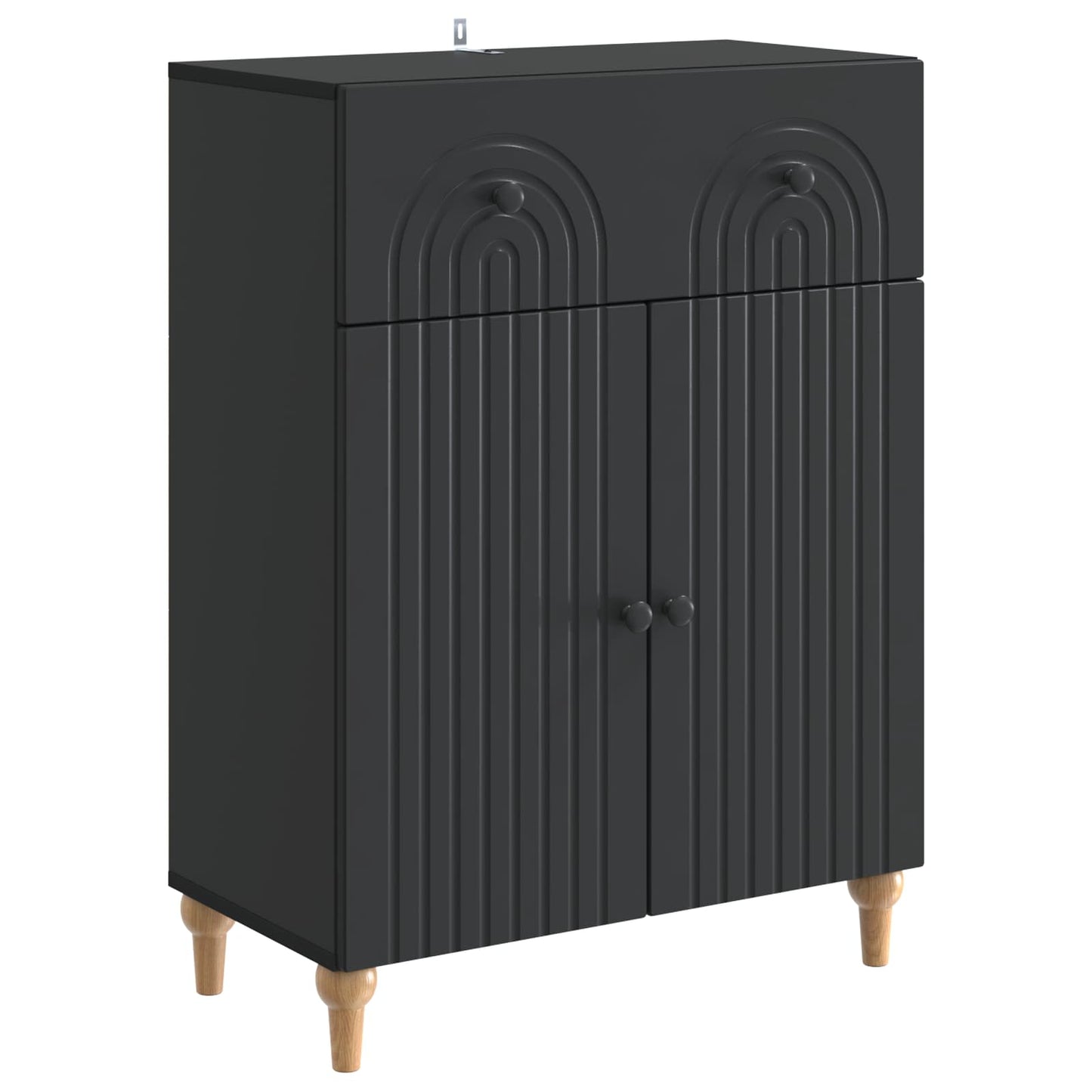 Sideboard with Drawer Black 66 x 34.5 x 90 cm Engineered Wood