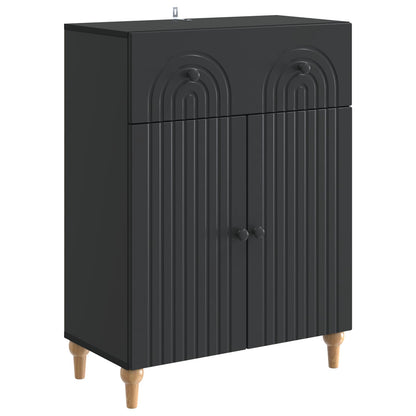 Sideboard with Drawer Black 66 x 34.5 x 90 cm Engineered Wood