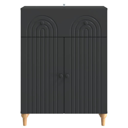 Sideboard with Drawer Black 66 x 34.5 x 90 cm Engineered Wood