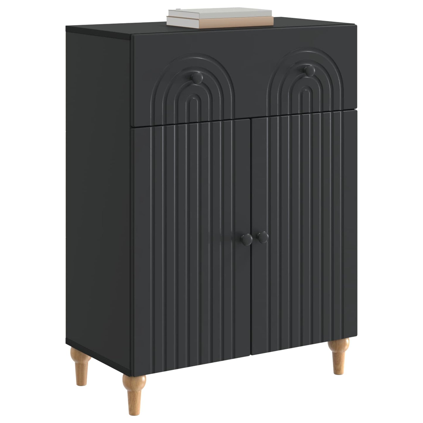 Sideboard with Drawer Black 66 x 34.5 x 90 cm Engineered Wood