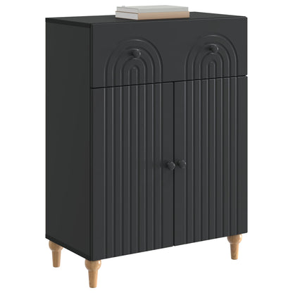 Sideboard with Drawer Black 66 x 34.5 x 90 cm Engineered Wood