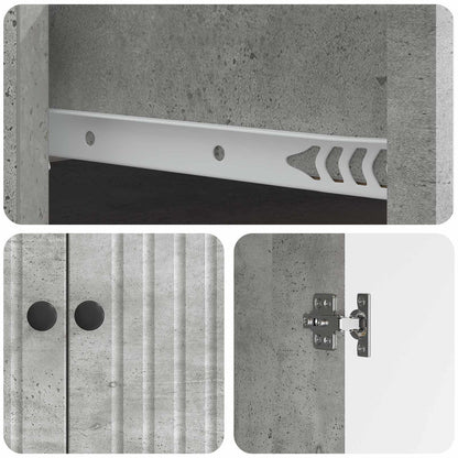 Sideboard Concrete Grey 66 x 34.5 x 90 cm Engineered Wood