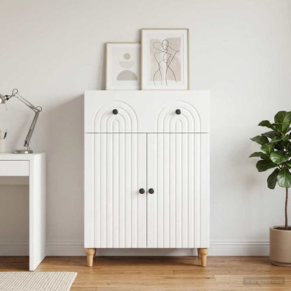 Sideboard High Gloss White 66 x 34.5 x 90 cm Engineered Wood