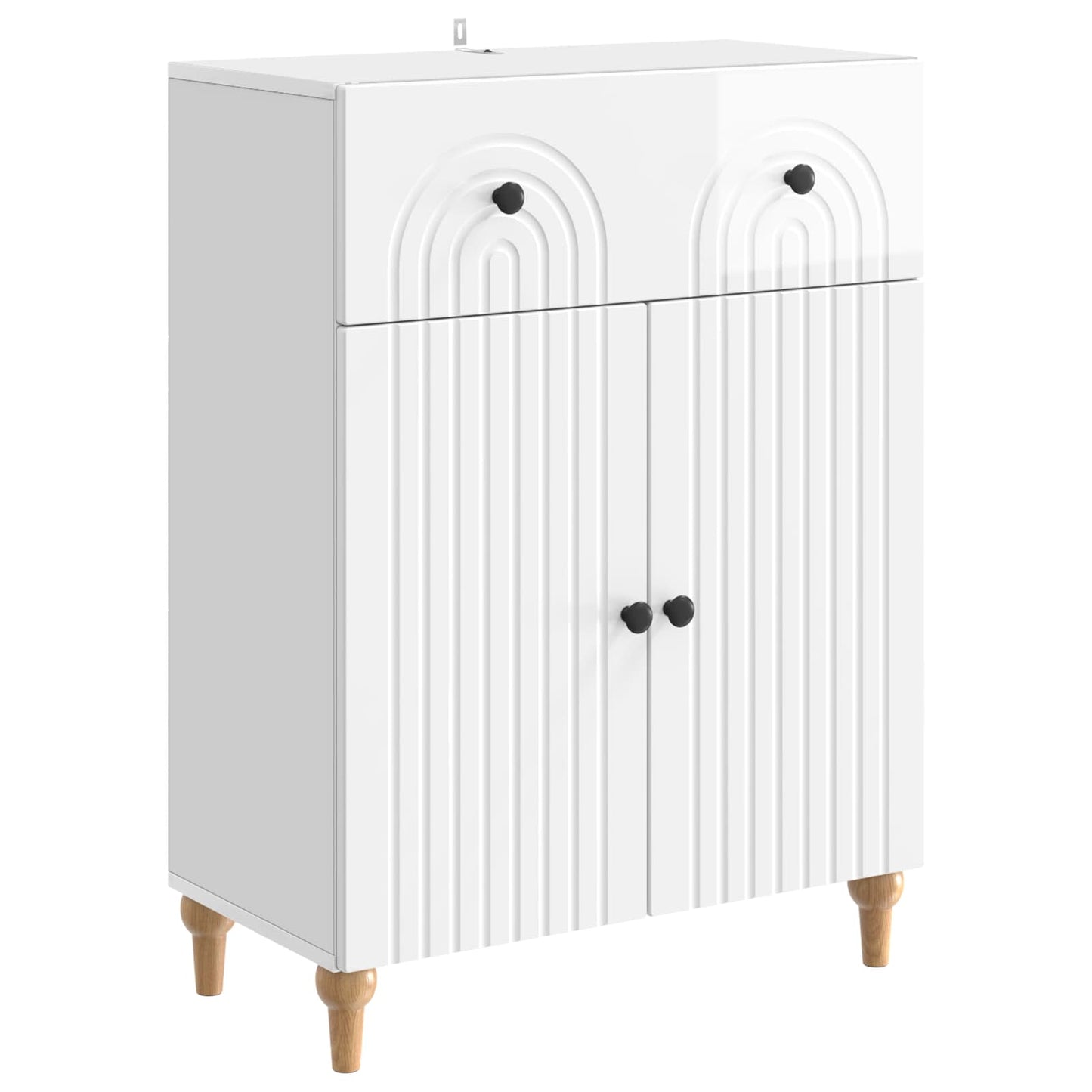 Sideboard High Gloss White 66 x 34.5 x 90 cm Engineered Wood