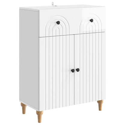 Sideboard High Gloss White 66 x 34.5 x 90 cm Engineered Wood