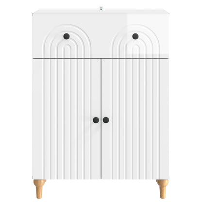 Sideboard High Gloss White 66 x 34.5 x 90 cm Engineered Wood